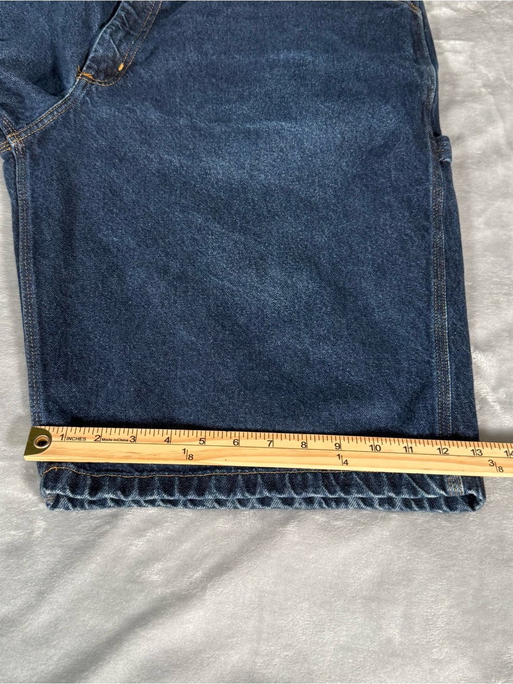 Vintage Ralph Lauren Carpenter Denim Shorts Mens 40 12.5” Loose Strap Back Baggy - Picture 8 of 9